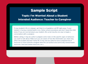 Sample Script Teacher to Caregiver